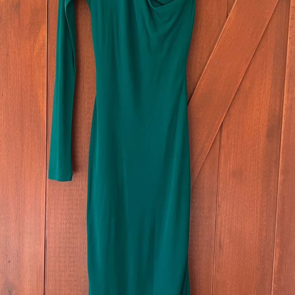 REISS off the shoulder green dress